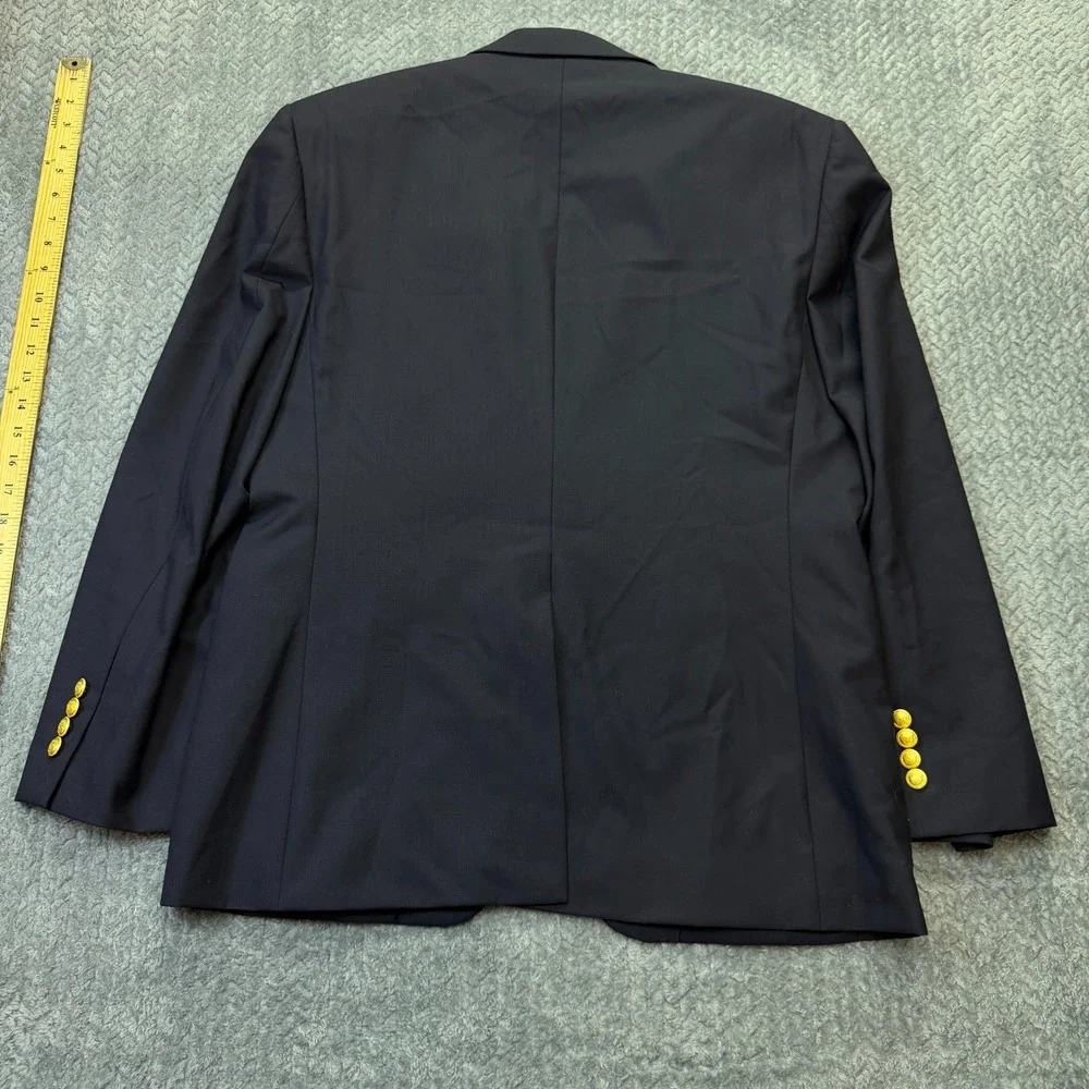 Jos A Bank Mens Blazer Exacutive Navy Wool 40 Short Gold Buttons‎